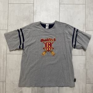 Harry Potter Quidditch Gryffindor T-Shirt Warner Bros Studio Vintage Gray 2XL